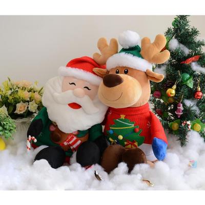 China Kawii Christmas Reindeer Candy Pocketsnowman Tree Stuffed Toys Plush Christmas Gift Set Plush Stuffed Toy for sale