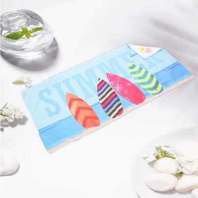 China High Quality Quick Dry Sublimation Fiber Suede Bath Towel Micro Washable Reusable Beach Towel for sale