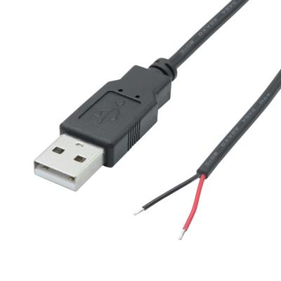 China 5V USB zum Öffnen entfernt geballte nackte Drähte Ende Pigtail Stromlade-Kabel für LED-Bandlampe zu verkaufen