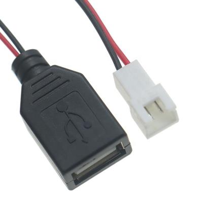 China USB Tipo A Femenino a JST XH 2.54 Pitch 2 Pin Femenino el cable de toma de corriente en venta