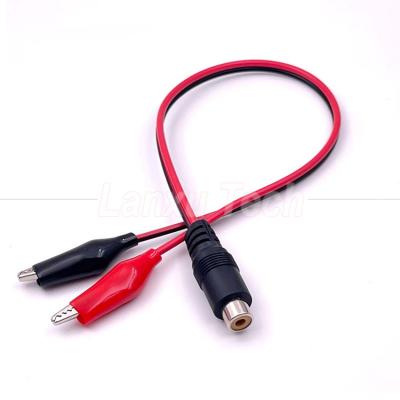 China RCA Female AV to Alligator Clips Cable for Speaker for sale