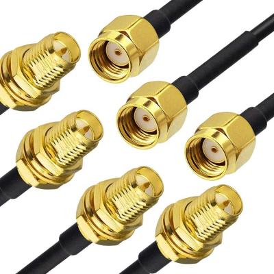 China Custom RG 174 SMA Male to SMA Female Assembly Jumper RF Adapter Connectors Coaxial Cables for sale