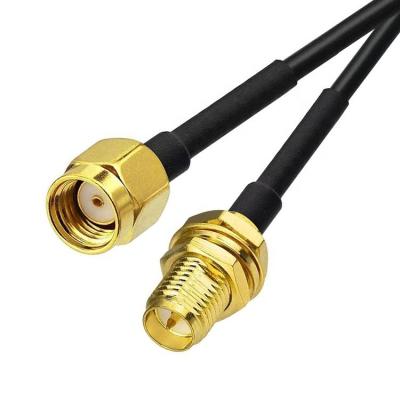 China RG174 Coaxial RP SMA Male to RP SMA Female Antenna Extension Cable for Wifi Router Security Camera for sale