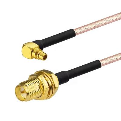 China RG316 MMCX Angle Male to RP SMA Female Antenna RF Coaxial Cable for sale