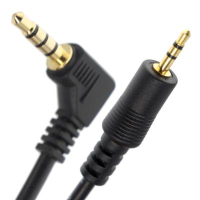 China Custom 3 Pole Right Angle 2.5mm TRS to 3.5mm Mono TRRS Aux Stereo Audio Jack Cable for sale