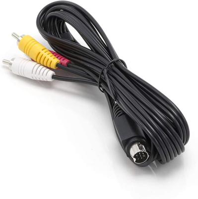 China 9 Pin Mini Din to 3 RCA S Video Audio Cable for TV Displays Audio Video Receiver for sale