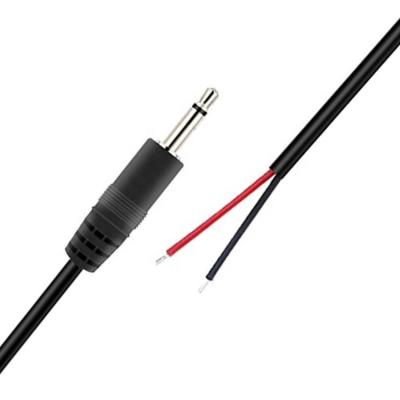 China Custom 2 Poles TS 3.5mm Stereo Audio Mono Jack Male Plug to Stripped Pigtail Tinned Bare Wire End Cable for sale