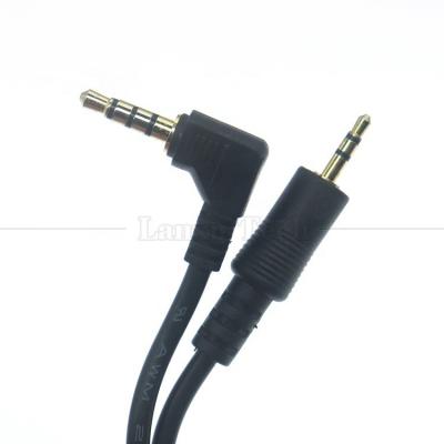 China 2.5mm 3 Poles Jack to 90 Degree Right Angle 4 Poles 3.5mm TRRS Jack Stereo Audio Cable for TV Radio for sale