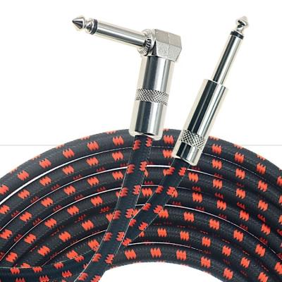 China 1m 3m 5m 1/4 6.35mm Mono TS Jack Lead Braided Electric Guitar Accessory Patch Amp Effect Amplifier Instrument Cable for sale