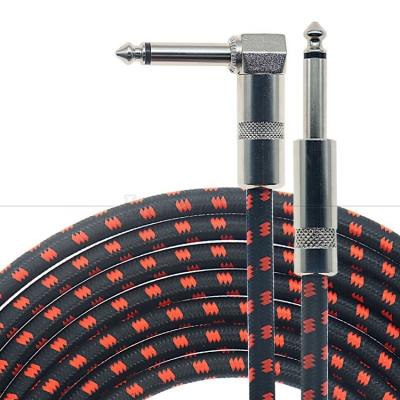 China 3ft 10ft 3m 5m 1/4 6.35mm Mono TS Right Angle Jack Electric Instrument Accessory Amp Effect Amplifier Guitar Patch Cable for sale