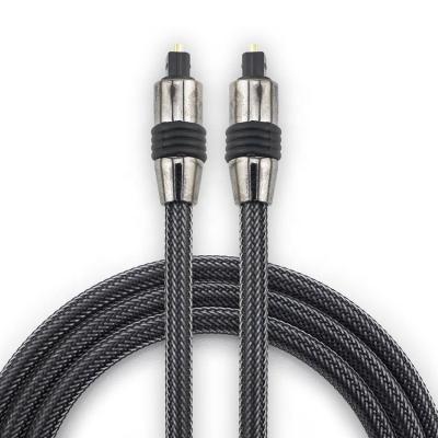 China High Quality Durable Braided Fiber Optic Toslink Jack Gold Digital Spdif Optical  Audio Cable for sale