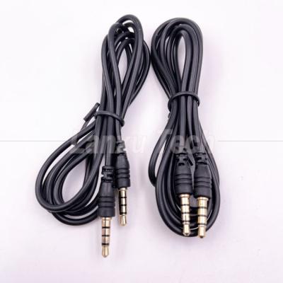 China Stock Male to Male 3.5mm 4 Poles Stereo Jack Microphone Audio Extension Cable for Earphone Computer Speaker for sale