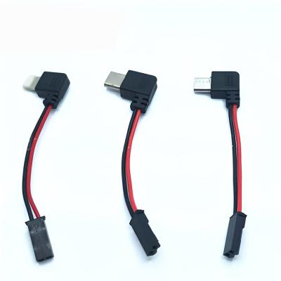 China Ángulo recto de 90 grados USB 8 pines Micro Tipo C a JST SYP Conector de cable para motociclista soporte de teléfono celular magnético en venta