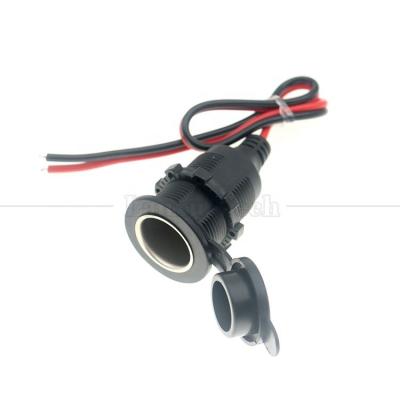 China Waterproof 12V 24V 16AWG DC Car Cigarette Lighter Female Socket Plug Power Adapter Extension Cable for sale