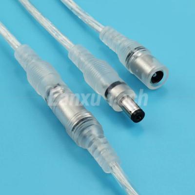 China Waterproof Male to Female DC.5x2.1mm Barrel Jack Power Extension Cable for LED Strip Lamp Bulb Light for sale