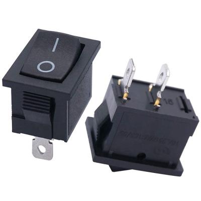 China AC 6A/250V 10A/125V Black 2 Pin Position Snap in ON OFF Electrical Boat Rocker Switch for sale