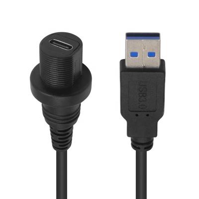 중국 미니 USB 남성에서 마이크로 USB 여성 방수 확장 케이블 자동차 트럭 보트 오토바이 컴퓨터에 대한 플러시 마운트 패널 판매용