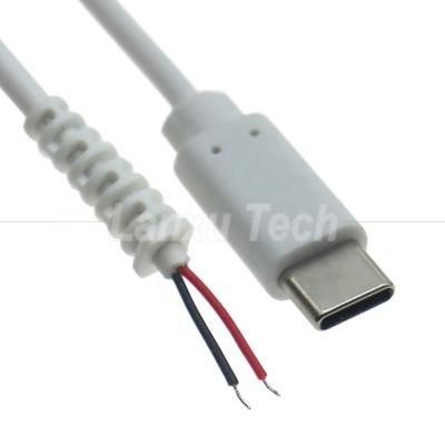 China Customization USB Type C Male Female to Bare Wire Pigtail End Charger Cable with Strain Relief for sale