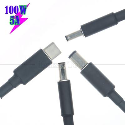 China 20V 5A 100W Dual E Mark Chip PD Charging USB Type C to DC Laptop Cable Wire Adapter for HP Asus Lenovo Dell for sale