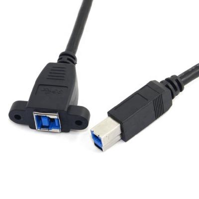 China Screw Locking Stud Panel Mount Male To Female USB 3.0 Type B Cable for sale