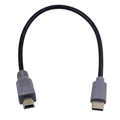 China Carregamento de dados USB Tipo C para Mini 5 Pin USB OTG Adaptador Cable para câmera de vídeo telefone à venda