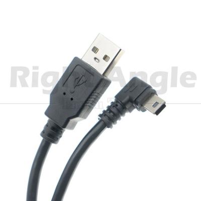 China Personalizado 1m 2m 3m 90 graus para cima para baixo ângulo direito esquerdo carregamento de dados USB A macho para mini cabo de extensão USB de 5 pin para câmera à venda