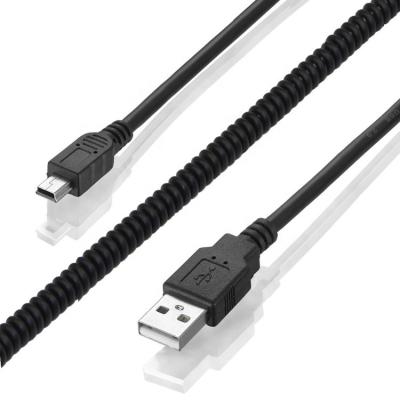 China High Quality Spring Coiled Data Charging Mini USB 2.0 Extension Charger Cable for Camera PS3 Camera for sale