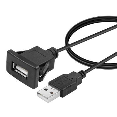 중국 방수 플러시 패널 마운트 남성 여성 소켓 USB 확장 전선 케이블 자동차 트럭 보트 오토바이 대시보드 판매용