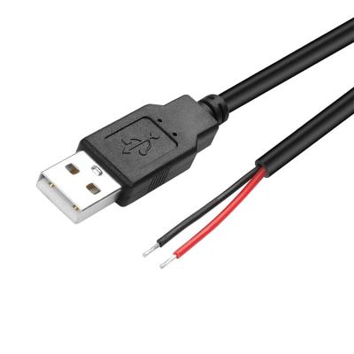 China 5V USB to Open Stripped Tinned Bare Wires End Pigtail Power Charger Cable for LED Strip Light Lamp for sale