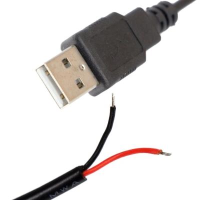 China OEM USB 2.0 A Male To Open Stripped  Soldering Tinned  Bare 2 Wire End Pigtail Power Charging Cable for sale