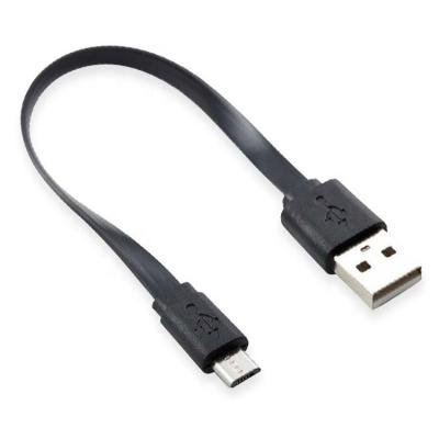 China Short Black White Flat Micro USB Cable for Power Bank Speaker for sale