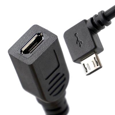 China CUSTOM 90 Degree Right Angle Male to Female Micro USB Cable for sale