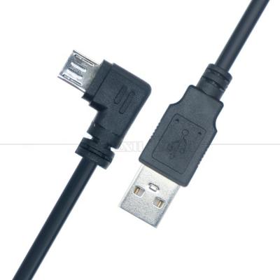 China Customization 1m 2m 3m 90 Degree Right Angle Micro B V8 Connector to USB Extension Data Charger Cable for sale