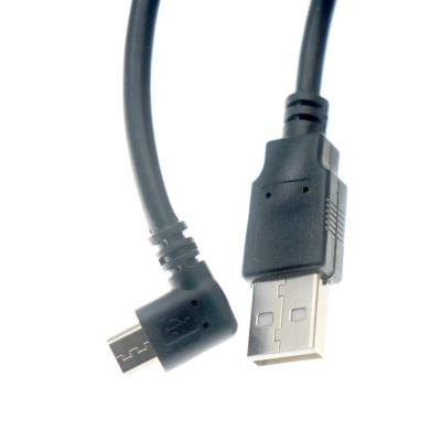 China Customized 1m 2m 3m 5m 90 Degree Left Angle Micro B 5p to USB A Male Cable for sale