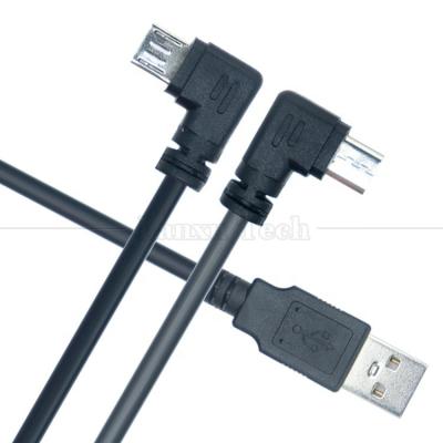 China 1M 2M 3M 5M Data Charging 90 Degree Right Left Up Down Angle Micro V8 USB Cable for sale