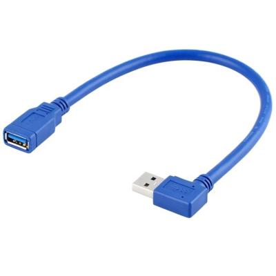 China Hoge snelheid 5Gbps 90 graden rechthoekige hoek man tot vrouw USB 3.0 Type A verlengkabel Te koop