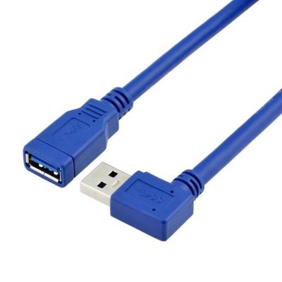 China High Speed 5Gbps 90 Degree Right Angle USB 3.0 Type A Male to Female USB 3.0 Extension Cable for sale