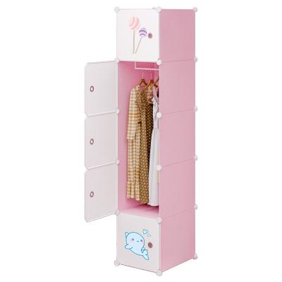 China Bedroom Single Adjustable Simple Children's Household Wardrobe Clothes (Size) Apartment Dormitory Room Rental Storage Cabinet for sale