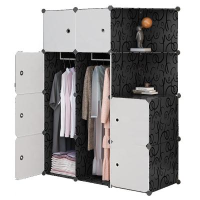 China (Size) Magic Storage Organizer DIY Adjustable Home Furniture Hanging Clothes Modern Factory Sale PP Folding Wardrobe Foldable Wardrobe Plastic for sale