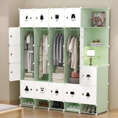 China Hot Selling Waterproof (Size) Plastic Wardrobes Adjustable High Quality Cheap Multi Cube Storage Wardrobe In Use And Dustproof With Shoe Cabinet for sale