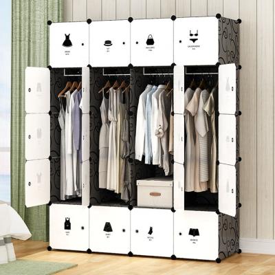 China Adjustable Portable Plastic Foldable Plastic Modern Home Furniture PP 1 Plastic Wardrobe 4 Piece (Size) In Column 20 Furniture Bedroom Cubes / Carton for sale