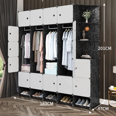 China Multi-Use (Size) Adjustable Bedroom Furniture Wardrobes With Shoe Rack High Capacity With Shelf And Hanger Luxury Wardrobe for sale