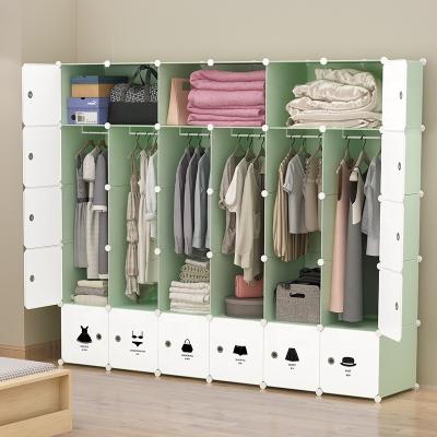 China (Size) 30 Designs Wholesale Adjustable Folding Plastic Cubes Wardrobe Modern Bedroom Wardrobes For Clothes for sale