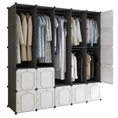 China High Quality Movable Plastic Furniture Home Bedroom Furniture (Waistline) Wardrobe Furniture Modern Organizers Adjustable Factory for sale