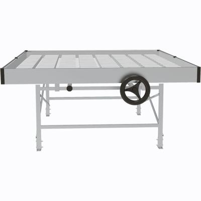 China Adjustable Irrigation And Bench Systems Of Soilless Cultivation Ebb And Flow Rolling Table Top Benches Commercial Crescent Flat Movable Bench for sale