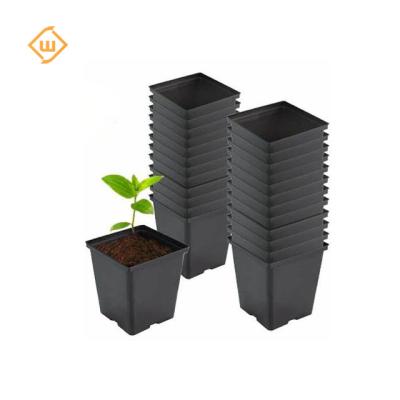 China PP/HDPECheap Modern 7 Gallon Square Black Plastic Plant Flower Nursery Pot Black Flower Plant Modern Durable Hard Plastic Pots For Sale for sale