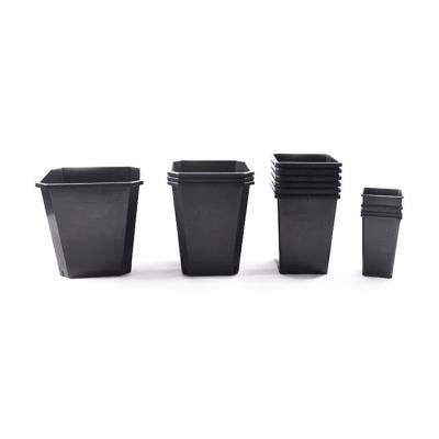 China Modern Honest Supplier 1 2 3 4 5 6 Horticultural 7 Gallon Square Black Plant Nursery Plastic Flower Pot for sale