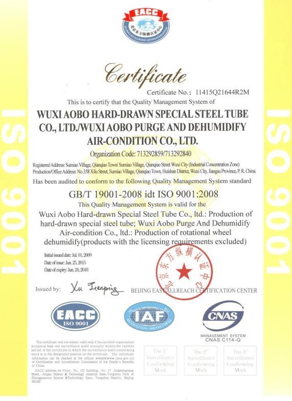 ISO9001 - Aobo Environmental New Energy (wuxi) Co., Ltd.