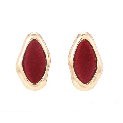 China CLASSIC Korean Sense High End Asymmetrical Geometric Resin Design Jewelry Vintage Ear Clip Adjustable Earrings for sale