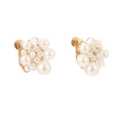 China CLASSIC Wholesale Freshwater Pearl Ball Group Beads With Seed Glass Beads Earrings Clip On Earrings for sale